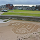 This morning artist Robert Lloyd Ogle III shared his sand art tribute to Tiger Woods at St. Andrews.